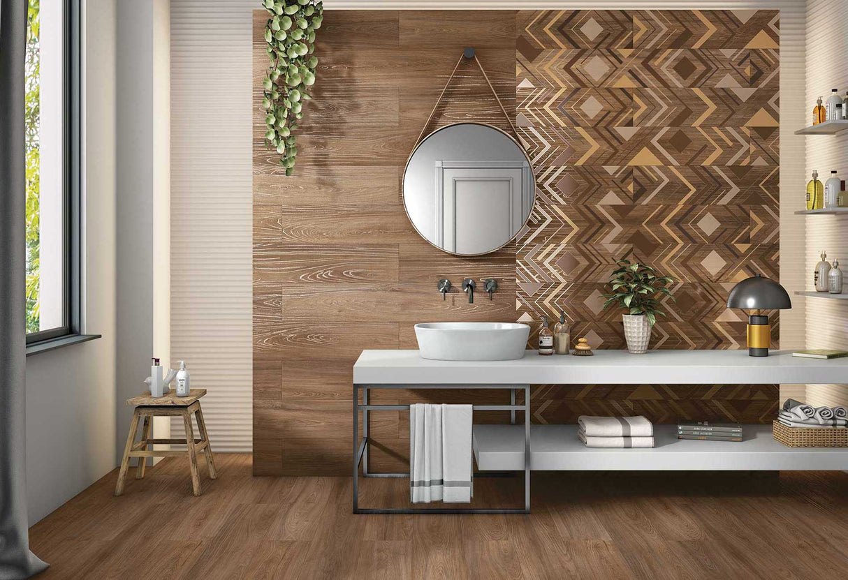 VIBES BROWN - COLORTILE -  (  - SPREAD SPARKLE - 1200x195 mm - 48inchX7.7inch )