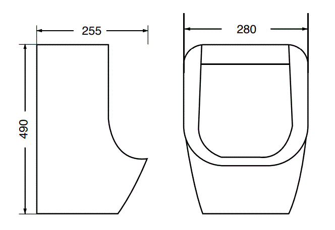 URINAL TOP INLET BACK OUTLET - AQUANT -  ( WHITE -  - 0x0 mm - 0inchx0inch )