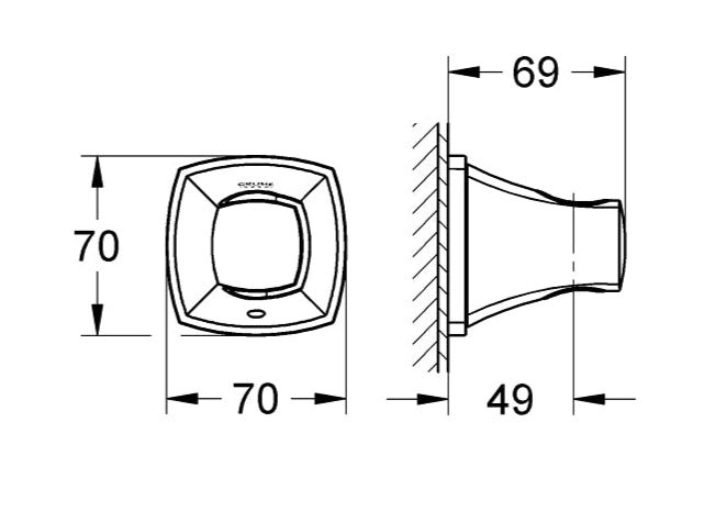 GRANDERA SHOWER HOLDER - GROHE -  ( CHROME - G5 - GRANDERA - 0x15 mm - 0inchX0.6inch )