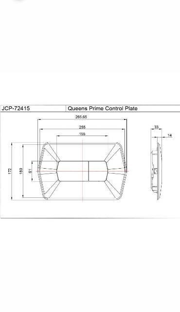 CONTROL PLATE QUEENS PRIME - JAQUAR CISTERN - (BLACK MATT - FLUSH PLATES - 0x0 mm - 0inchX0inch)