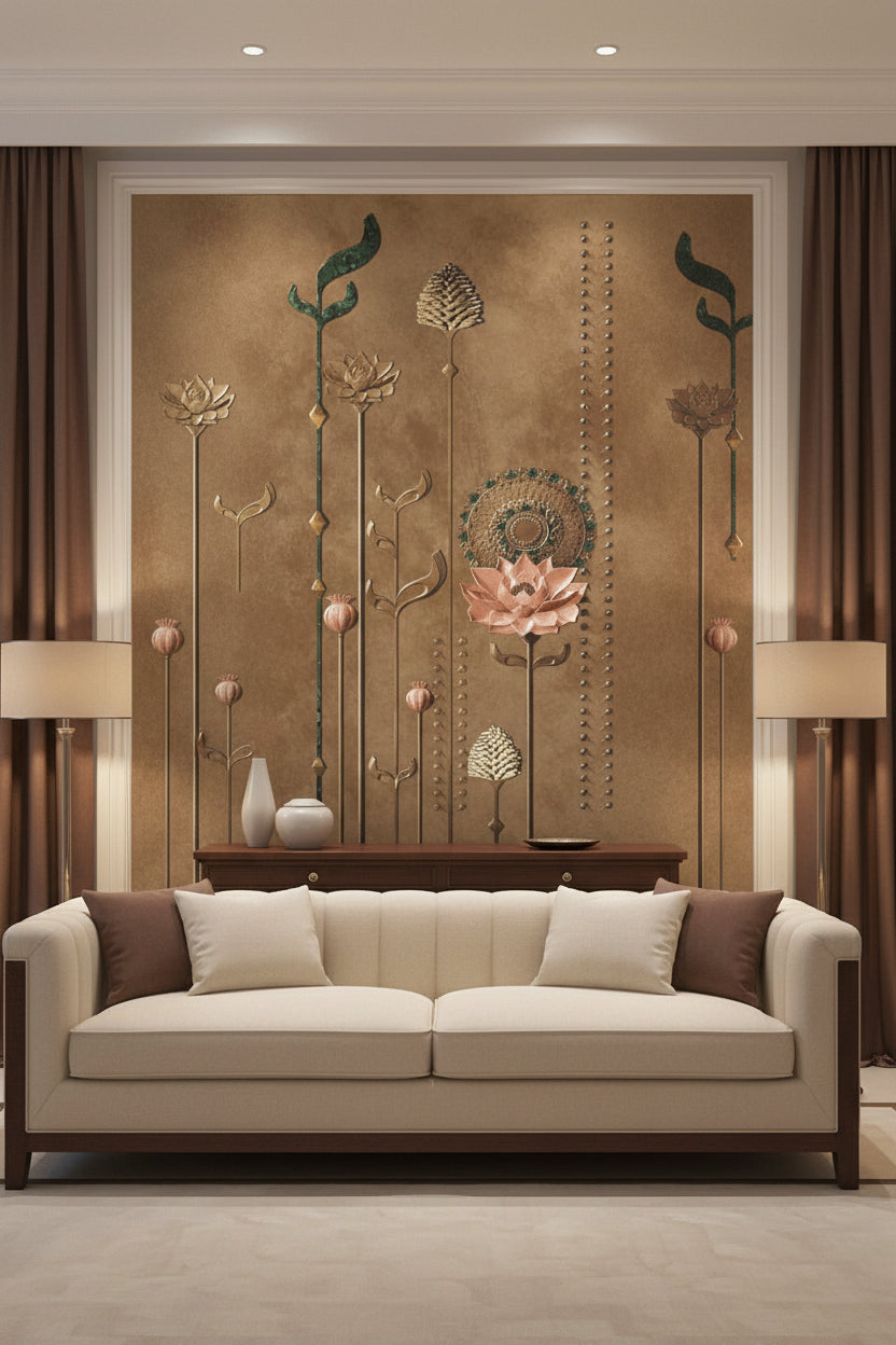 GLITER BROWN DECOR A HL - INDIAN TILES - ( - CRIST DECOR - 1200x600 mm - 48inchX24inch)