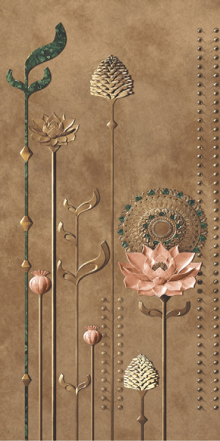 GLITER BROWN DECOR A HL - INDIAN TILES - ( - CRIST DECOR - 1200x600 mm - 48inchX24inch)