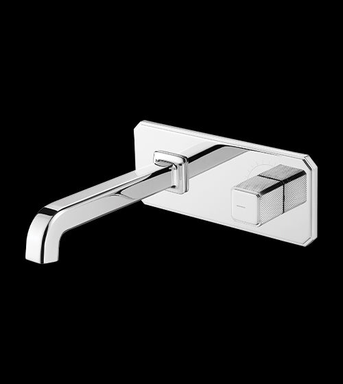 WALL MOUNTED BRASS BASIN MIXER WITH SIDE KNOB CONTROL FOAM FLOW - AQUANT - ( CHROME - REGALIA SERIES - 0x15 mm - 0inchX0.5inch )