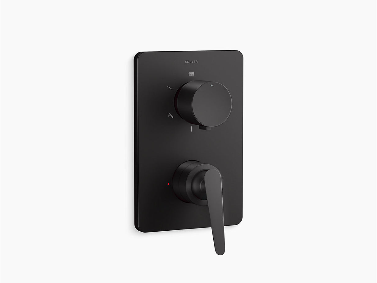 FLUENCE TM AQUA TURBO TM 360 RECESSED NON-THERMOSTATIC BATH AND SHOWER VALVE TRIM - KOHLER PREMIUM - ( MATTE BLACK - PREMIUM - 0x15 mm - 0inchX0.5inch )
