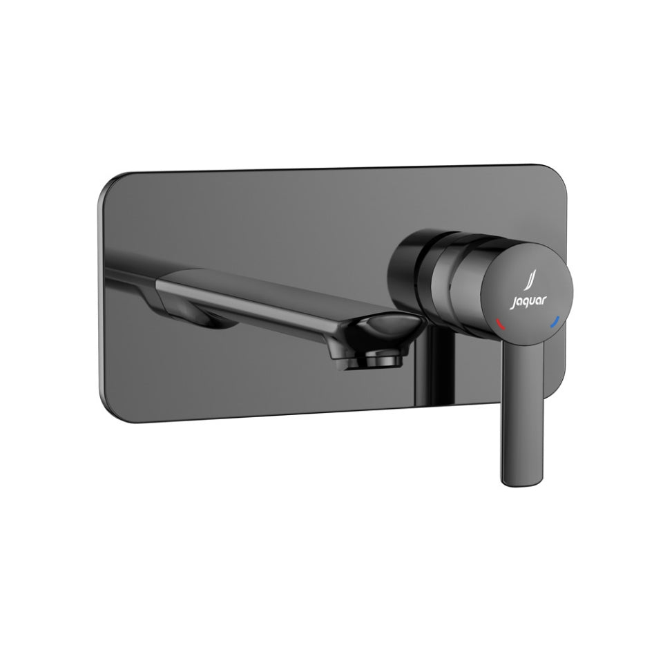 EXPOSED PART KIT OF SINGLE LEVER BASIN MIXER WALL MOUNTED - JAQUAR FAUCETS - ( BLACK CHROME - FUSION PRIME - 0x15 mm - 0inchX0.5inch )