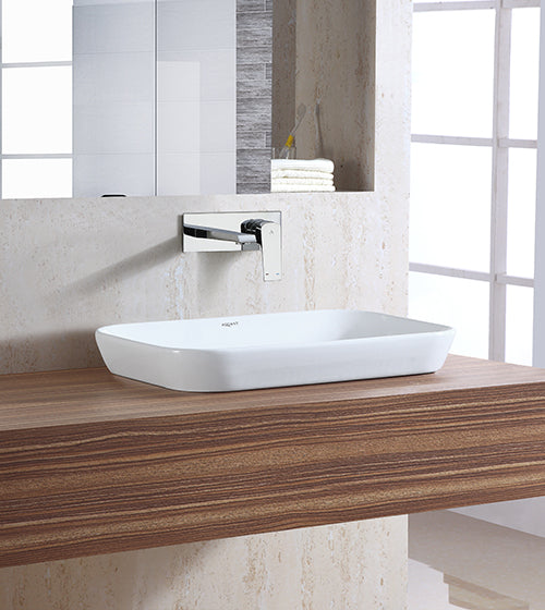 SEMI COUNTER WASH BASIN - AQUANT - ( WHITE - - 515x340 mm - 20inchX13inch )