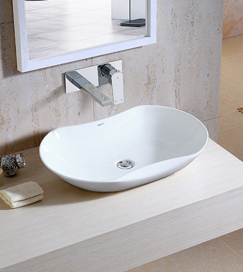 WASH BASIN TABLE TOP - AQUANT -  ( WHITE -  - 655x410 mm - 26inchX16inch )