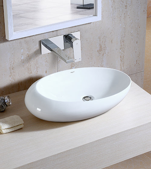 WASH BASIN TABLE TOP - AQUANT - ( WHITE - - 680x440 mm - 27inchX17.6inch )