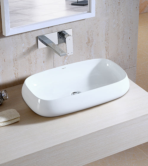 WASH BASIN TABLE TOP - AQUANT -  ( WHITE -  - 715x410 mm - 28.5inchX16inch )