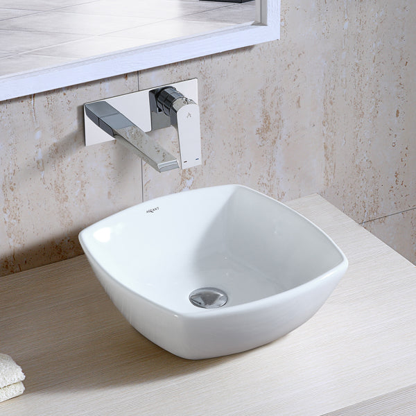 (PRUN) WASH BASIN TABLE TOP - AQUANT -  ( WHITE -  - 420x420 mm - 16.8inchX16.8inch )