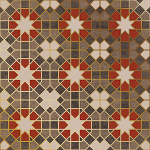 RED CARNIVAL HL - DESIGNER TILES -  (  - 3RD FRD GLD & SILVR EDITN VITR.TILE - 300x300 mm - 12inchX12inch )