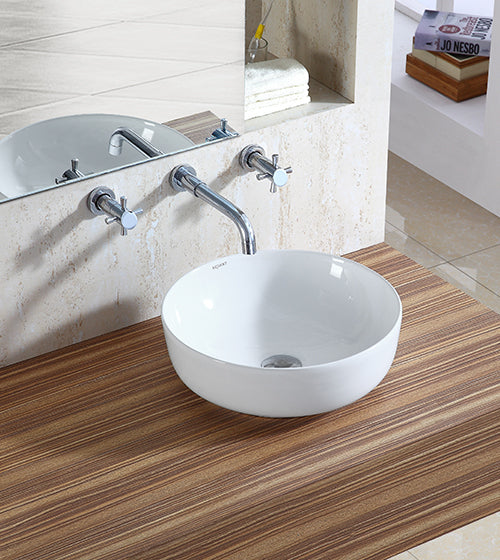 WASH BASIN TABLE TOP - AQUANT - ( WHITE - - 410x410 mm - 16inchX16inch )