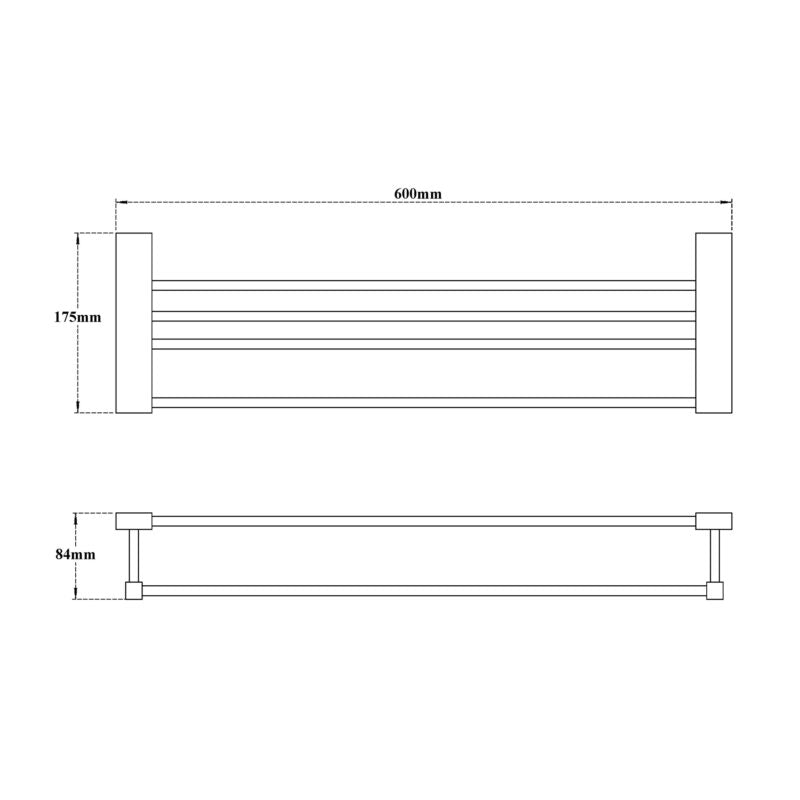 TOWEL RACK WITH SHELF - VIKING -  ( CHR -  - 0x600 mm - 0inchX24inch )