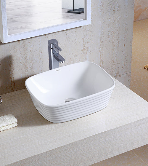 TABLE MOUNTED WASH BASIN - AQUANT- (WHITE-505x380x160 mm - 20.2inchX15.2inchx6.4inch )