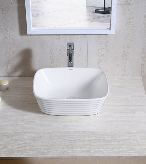 TABLE MOUNTED WASH BASIN - AQUANT- (WHITE-505x380x160 mm - 20.2inchX15.2inchx6.4inch )