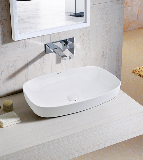 TABLE TOP WASH BASIN - AQUANT -  ( WHITE -  - 600x380 mm - 24inchX15inch )