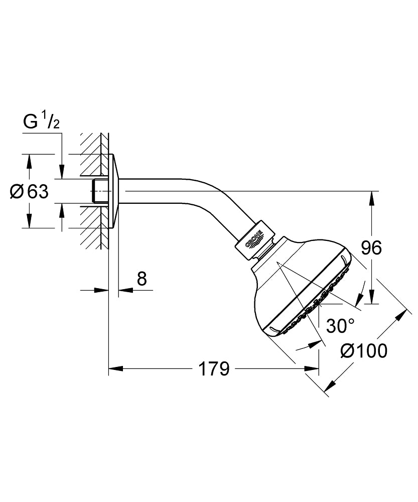 TEMPESTA 100 IV HEADSHOWER SET 9.5L - GROHE - ( CHROME - G3 - TEMPESTA - 0x15 mm - 0inchX0.6inch )