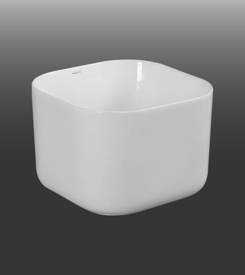 TABLE MOUNTED CERAMIC TABLE MOUNTED POT BASIN - AQUANT -  ( WHITE -  - 405x405x280 mm - 16.2inchX16.2inchX11.2inch )