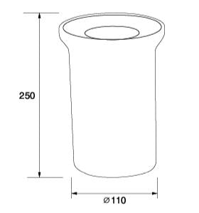 WC CONNECTOR - AQUANT - ( WHITE - - 0x250 mm - 0inchX10inch )