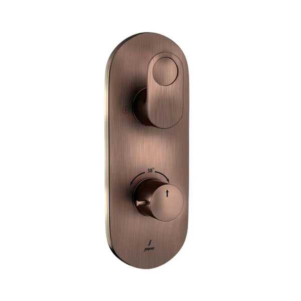AQUAMAX EXPOSED PART KIT OF THERMOSTATIC SHOWER MIXER WITH 2-WAY OUTLET WITH SLEEVE (COMPATIBLE WITH ALD-681N)- JAQUAR FAUCETS - ( ANTIQUE COPPER - ORNAMIX PRIME - 0x15 mm - 0inchX0.5inch )