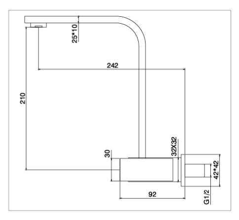 BRASS WALL MOUNTED KITCHEN SINK COCK - AQUANT - ( MATT SS FINISH - KITCHEN FAUCETS - 0x0 mm - 0inchX0inch )