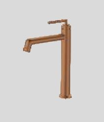 BRASS TALL BASIN MIXER WITH BRAIDED PIPES & FOAMY FLOW - AQUANT - (BRUSHED ROSE GOLD - RETRO SERIES - 0x15 mm - 0inchX0.5inch)
