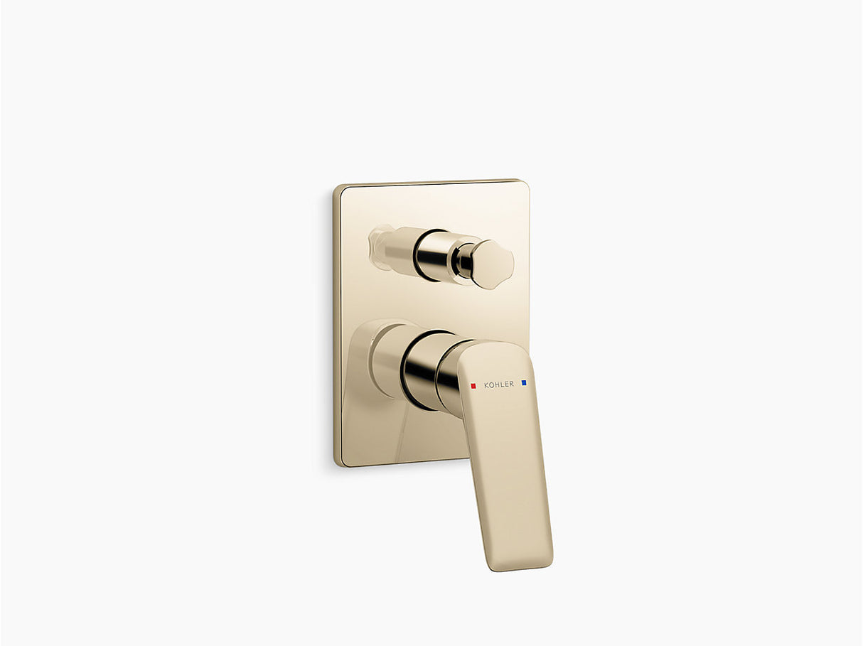 ENGAGE AQUA TURBO 230 VALVE TRIM WITH DIVERTER - KOHLER PREMIUM - ( VIBRANT FRENCH GOLD - PREMIUM - 0x15 mm - 0inchX0.5inch )