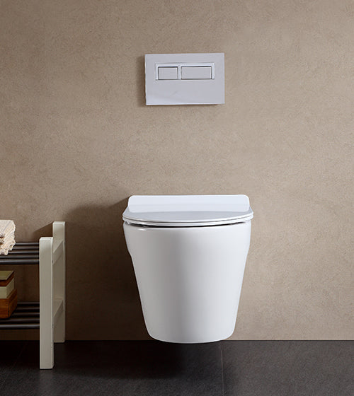 WALL HUNG WC WITH SOFT CLOSE UF SLIM SEAT COVER - AQUANT -  ( WHITE -  - 510x420x370 mm - 20.4inchX16.8inchX14.8inch )