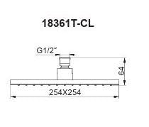 (PRUN)RAIN HEAD SHOWER CONTP.SQ KATALYST AIR - KOHLER PREMIUM -  ( ROSE GOLD - PREMIUM - 0x254 mm - 10inchX0inch )
