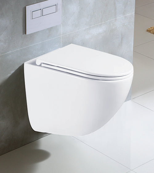GENERATION 3 RIMLESS TORNADO QUIET W/HUNG WC W/SLIM UF SEAT COVER - AQUANT - ( WHITE - - 495x360 mm - 19.8inchX14.4inch )