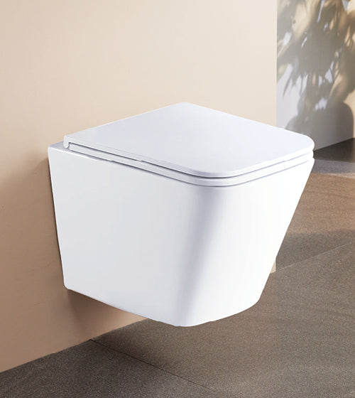GENERATION 3 RIMLESS TORNADO QUIET W/HUNG WC W/SLIM UF SEAT COVER - AQUANT - ( WHITE - - 490x340 mm - 19.6inchX13.6inch )