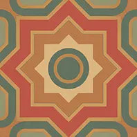 MANDALA GOLD MATT - SIMPOLO-TILES - ( - TINY TILE MATT - 198x198 mm - 7.8inchX7.8inch )
