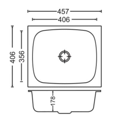 1 BOWL W/O DRAIN BOARD(DEPTH 7INCH) THK 1MM - CARYSIL -  ( MATT FINISH - ELEGANCE - 457x406 mm - 18inchX16inch )