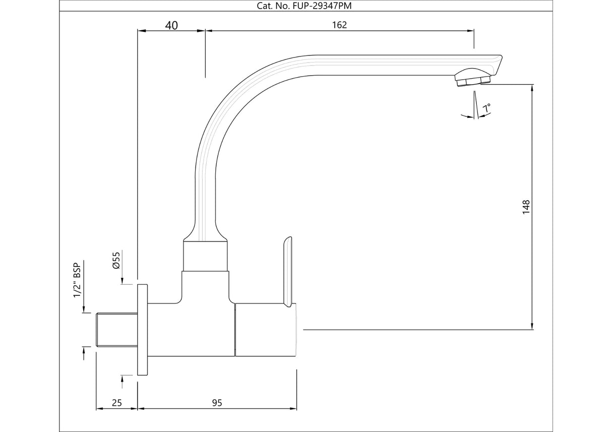 SINK COCK WITH REGULAR SWINGING SPOUT (WALL MOUNTED)WITH WALL FLANGE - JAQUAR FAUCETS - ( CHROME - FUSION PRIME - 0x15 mm - 0inchX0.5inch )