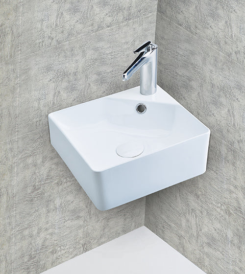TABLE TOP CORNER WASH BASIN - AQUANT - ( WHITE - - 300x300 mm - 12inchX12inch )