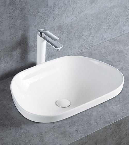 SEMI COUNTER/TABLE MOUNTED WASH BASIN - AQUANT - ( WHITE - - 580x400 mm - 23.2inchX16inch )