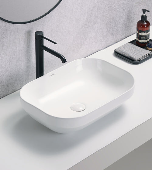 TABLE MOUNTED WASH BASIN - AQUANT - ( WHITE - - 504x352 mm - 20.16inchX15inch )
