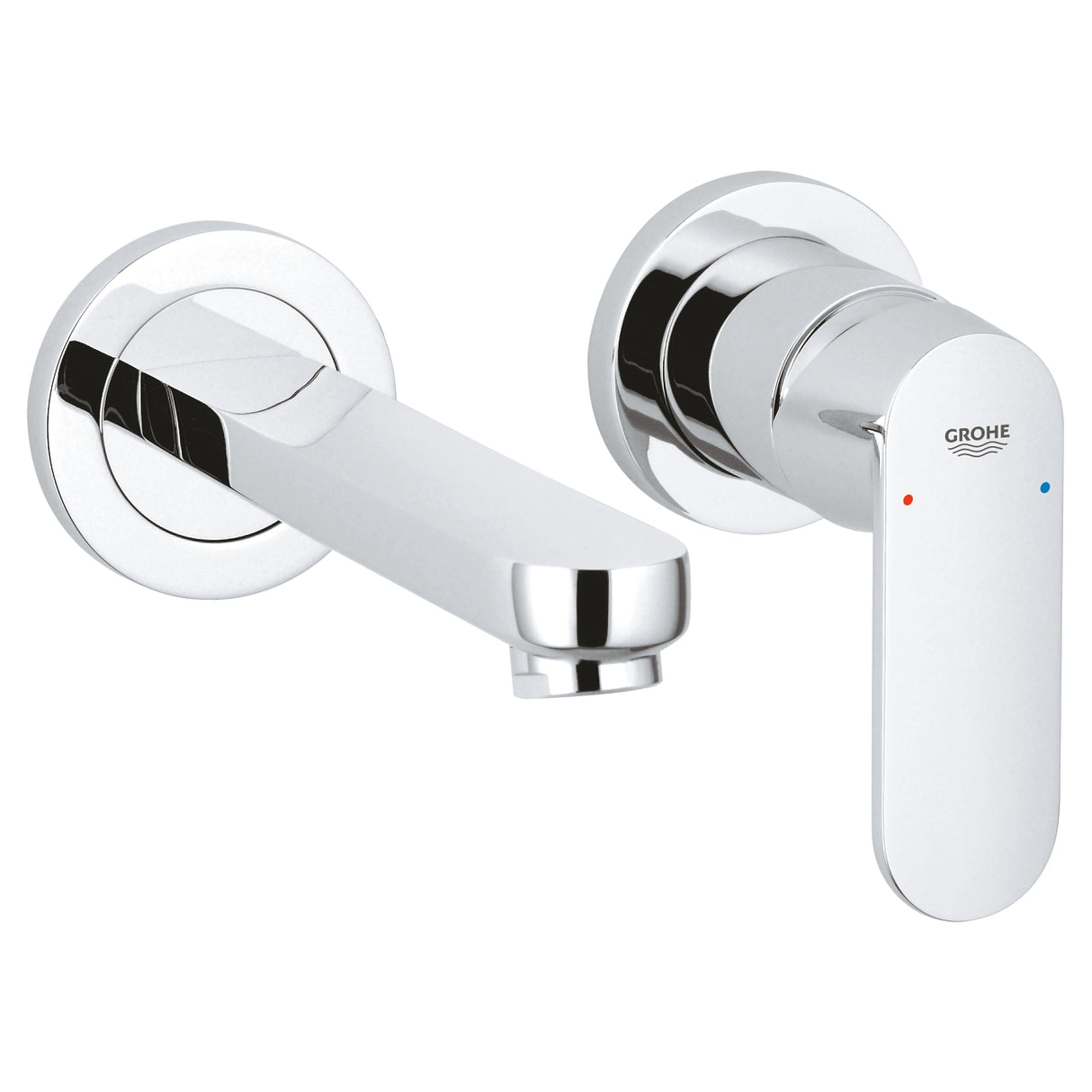 EUROSMART COSMOPOLITAN 2-HOLE, 1-HANDLE WALL-MOUNT BASIN MIXER, S SIZE - GROHE - ( CHROME - G3 - EUROSMART - 0x15 mm - 0inchX0.5inch )