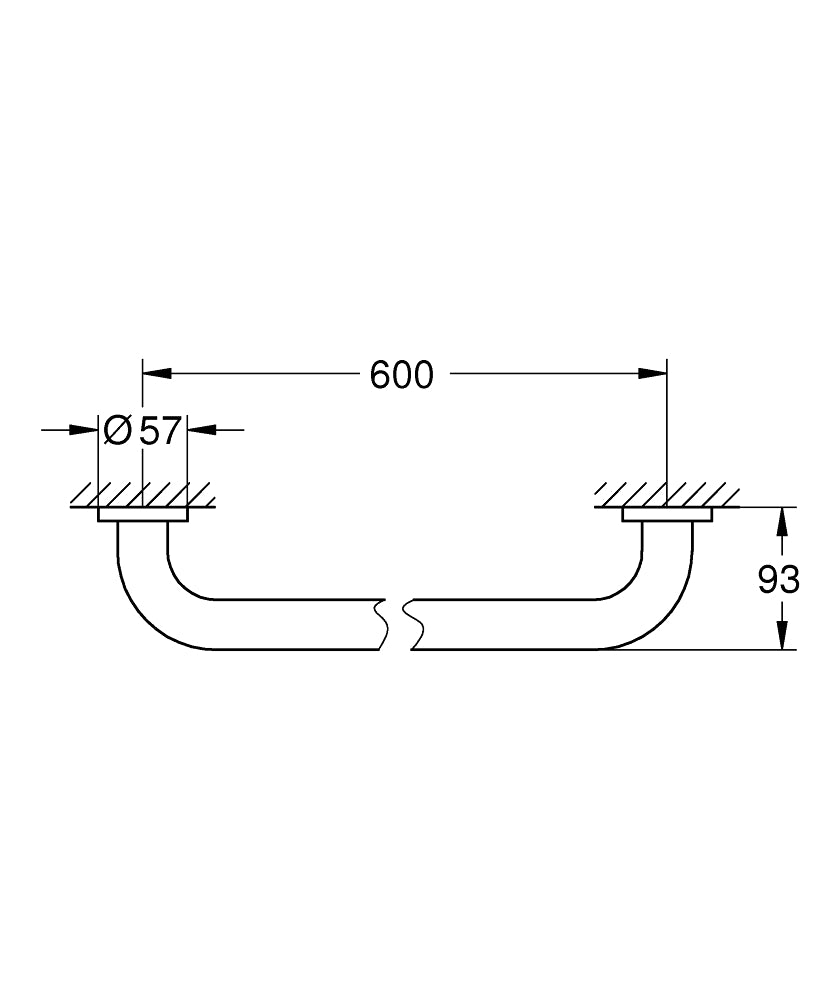 ESSENTIALS GRIP BAR 600MM - GROHE - ( CHROME - G3 - ESSENTIALS - 0x0 mm - 0inchX0inch )