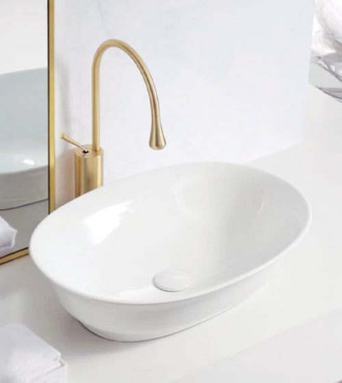 TABLE MOUNTED WASH BASIN - AQUANT - (WHITE - AQUANT - 555x395 mm - 22.2inchX15.8inch)