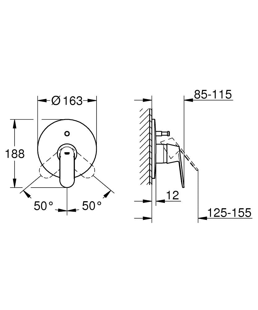 EUROSMART COSMOPOLITAN 1-HANDLE BATH/SHOWER MIXER - GROHE - ( CHROME - G3 - EUROSMART - 0x0 mm - 0inchX0inch )