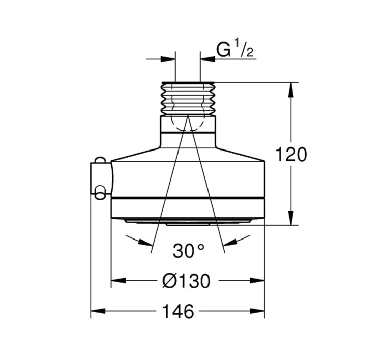 RELEXA PLUS 130 HEADSHOWER, 4 SPRAYS - GROHE -  ( CHROME - G4 - RELEXA - 0x15 mm - 0inchX0.6inch )