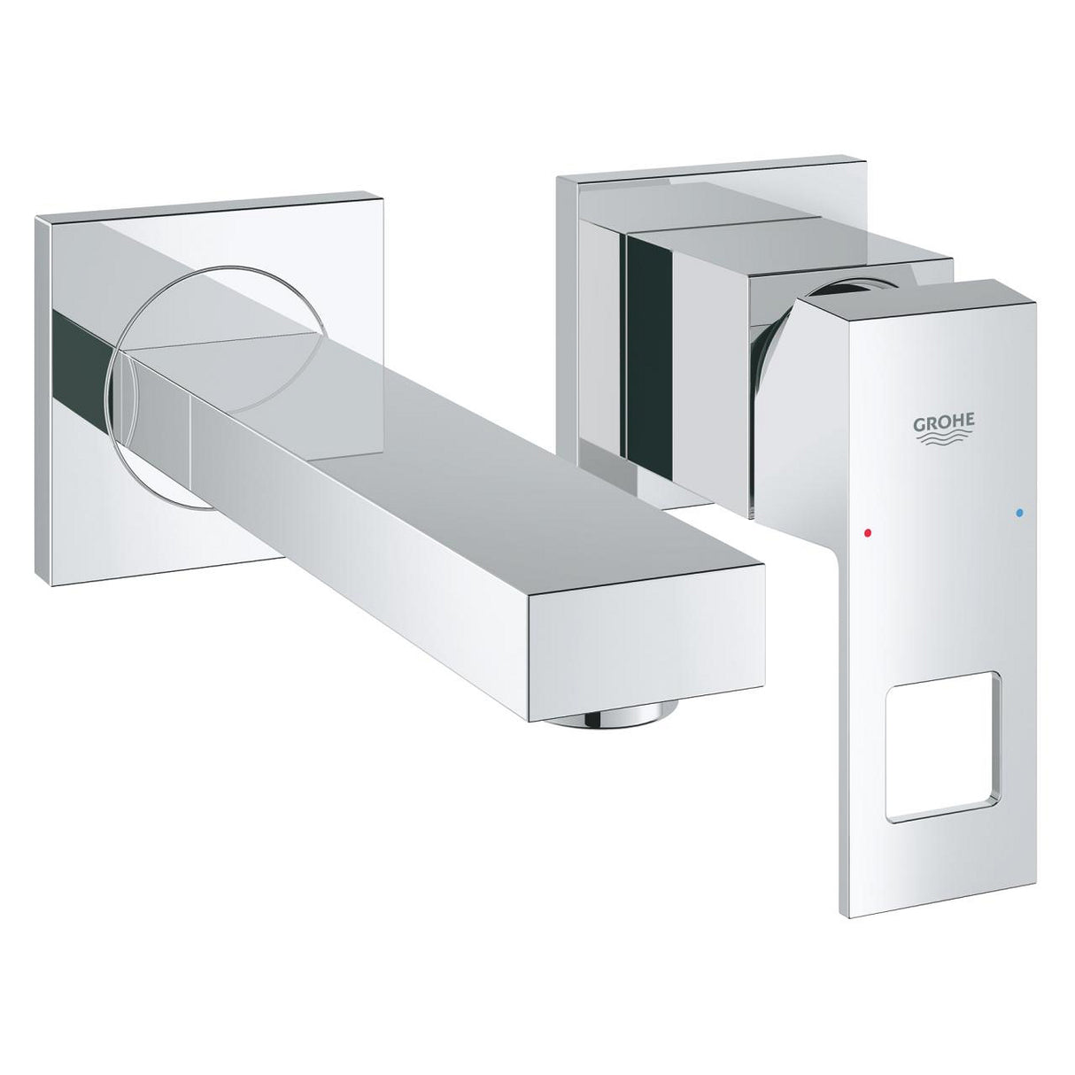 EUROCUBE 2-HOLE, 1-HANDLE WALL-MOUNT BASIN MIXER, S SIZE - GROHE - ( CHROME - G4 - EUROCUBE - 0x15 mm - 0inchX0.6inch )