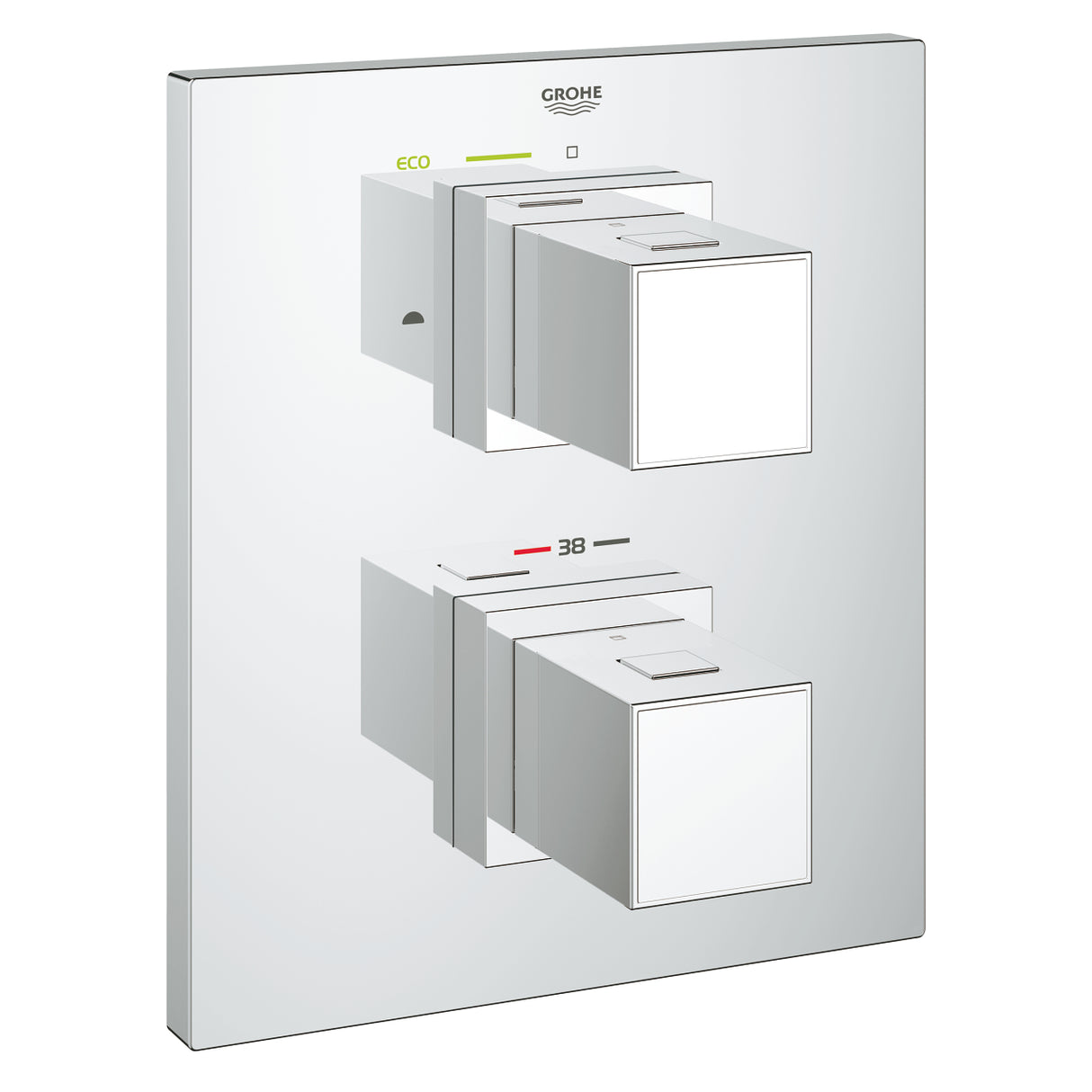 GRT CUBE THM TRIMSET BATH - GROHE - ( CHROME - G4 - GROHTHERM CUBE - 0x0 mm - 0inchX0inch )
