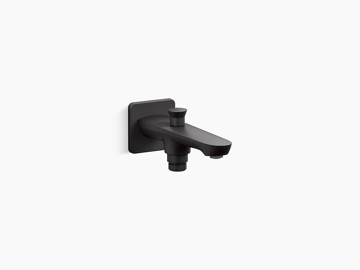 FLUENCE WALL-MOUNT BATH SPOUT WITH DIVERTER - KOHLER PREMIUM - ( MATTE BLACK - PREMIUM - 0x15 mm - 0inchX0.5inch )