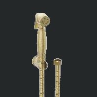 BRASS HEALTH FAUCET SET WITH 1MTRS FLEXIBLE HOSE & WALL HOOK - AQUANT - (BRUSHED GOLD - IMPERIA SERIES - 0x15 mm - 0inchX0.5inch)