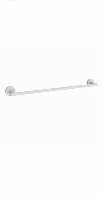 SINGLE TOWEL RAIL 600MM LONG - JAQUAR FAUCETS - ( WHITE MATT - CONTINENTAL ACC. - 0x600 mm - 0inchX24inch )