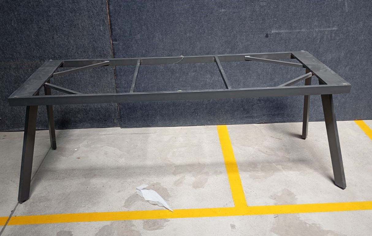 6 SEATER DINING TABLE WITH METAL LEGS AND TILE PORCELAIN TOP - FURNITURE - ( - BUENA CASA - 2400x991x749 mm - 96inchX39.64inchX29.96inch)