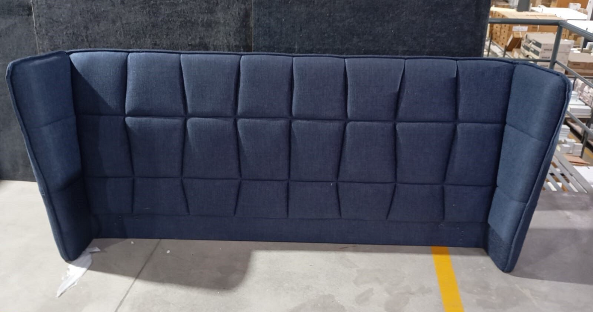 HEADBOARD WINGED (BLUE) - FURNITURE - (BLUE - BUENA CASA - 2260x0x1067 mm - 90.4inchX0inchX42.68inch)