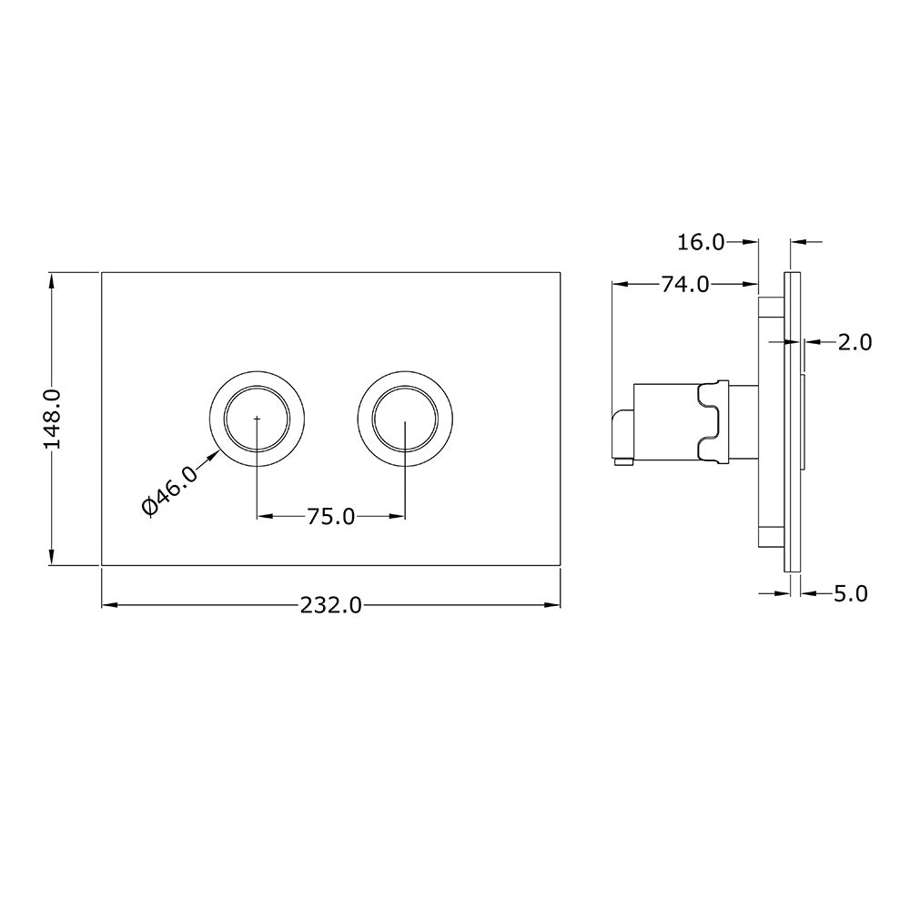 CONTROL PLATE - ARTIZE CISTERN - ( CHROME - CILICA PNEUMATIC - 0x0 mm - 0inchx0inch )